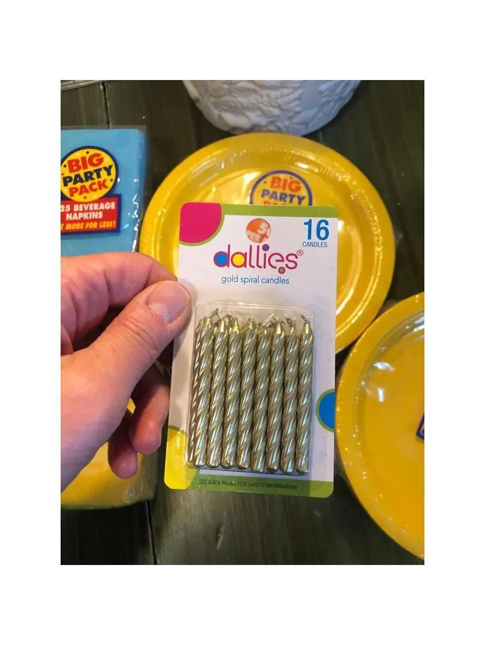 Dallies NEW Blue and Yellow Party Pack - Napkins, Small Plates, Candles